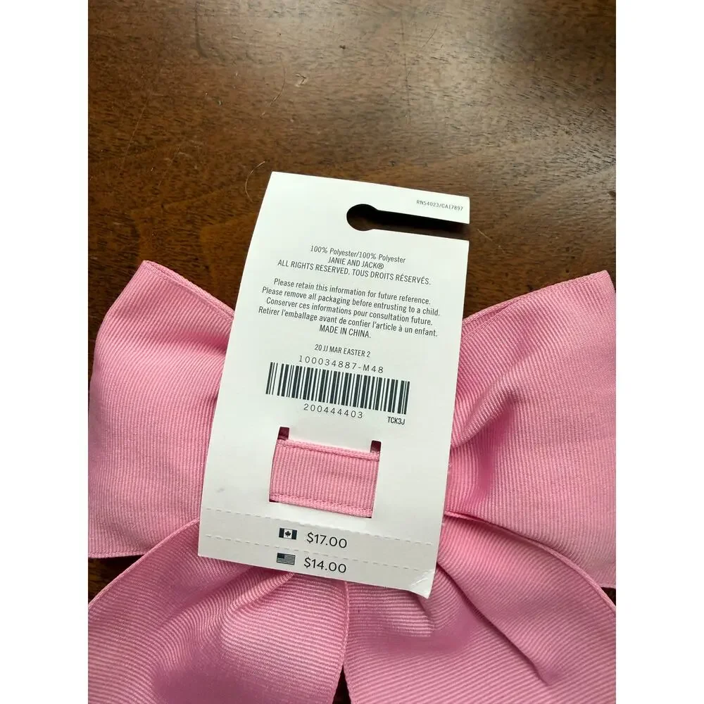 NWT Girls Pink Bow and Floral Clip Hair Duo
